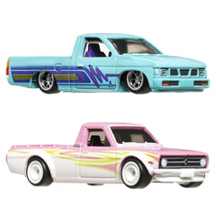Hot wheels premium set 2 masinute metalice datsun sunny truck si nissan hardbody scara 1:64, Mattel - Publisol.ro