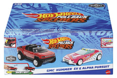 Hot wheels set 2 masinute metalice pull back gmc hummer ev si alpha pursuit 1:43, Mattel - Publisol.ro