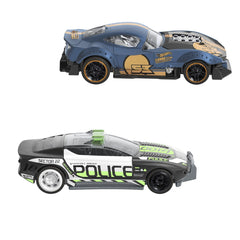 Hot wheels set 2 masinute metalice pull back muscle and blown si alpha pursuit 1:43, Mattel - Publisol.ro