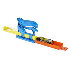 Hot wheels set lansator portabil albastru si masinuta, Mattel - Publisol.ro
