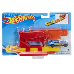 Hot wheels set lansator portabil rosu si masinuta, Mattel - Publisol.ro