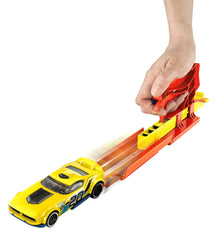 Hot wheels set lansator portabil rosu si masinuta, Mattel - Publisol.ro