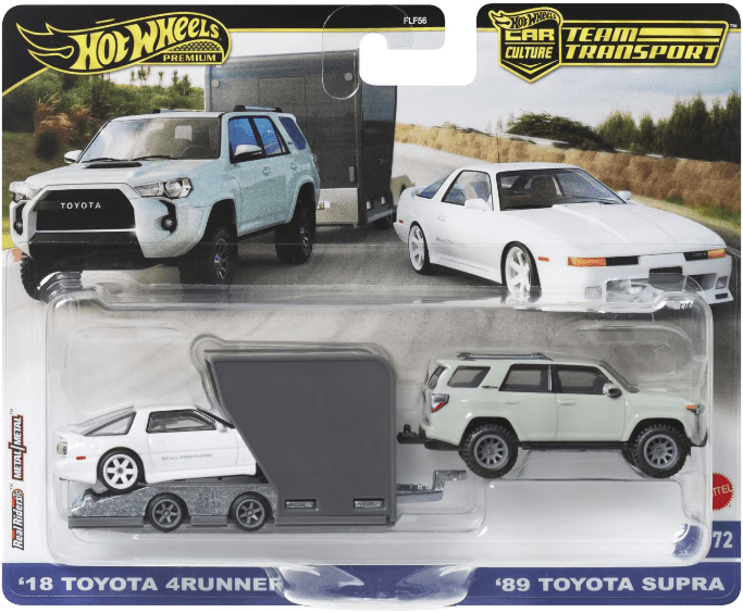 Hot wheels transportator toyota 4runner cu masinuta toyota supra scara 1:64, Mattel - Publisol.ro