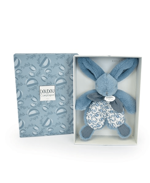 Iepuras Doudou - jucarie de plus, 18 cm, albastru - Doudou et Compagnie - Publisol.ro