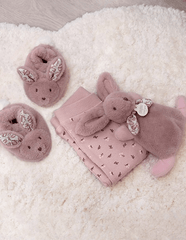Iepuras Doudou - Set Botosei si Jucarie de Plus, Roz - Doudou et Compagnie - Publisol.ro