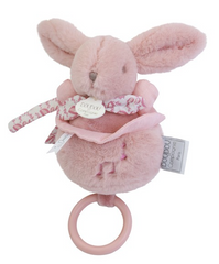 Iepuras muzical Doudou   ,   roz, 20 cm - Doudou et Compagnie