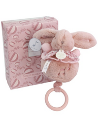 Iepuras muzical Doudou   ,   roz, 20 cm - Doudou et Compagnie