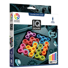 IQ Gears, joc de logica cu 120 de provocari, 7+ ani, editie internationala, Smart Games - Publisol.ro
