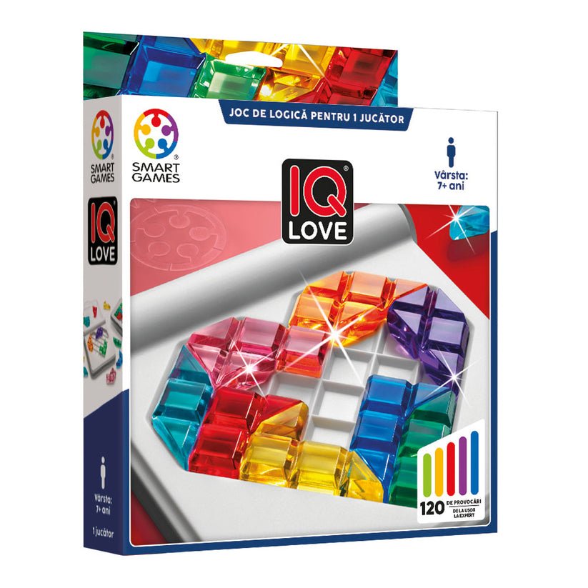 IQ Love, joc de logica cu 120 de provocari, 7+ ani, editie lb. Romana, Smart Games - Publisol.ro