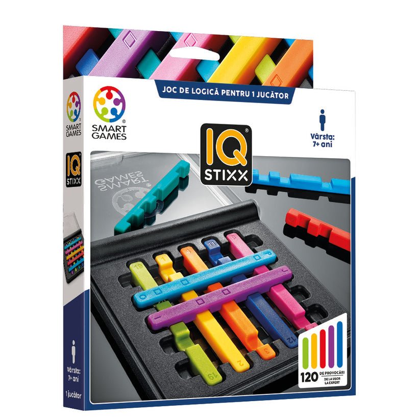 IQ Stixx, joc de logica cu 120 de provocari, 7+ ani, editie lb. Romana, Smart Games - Publisol.ro