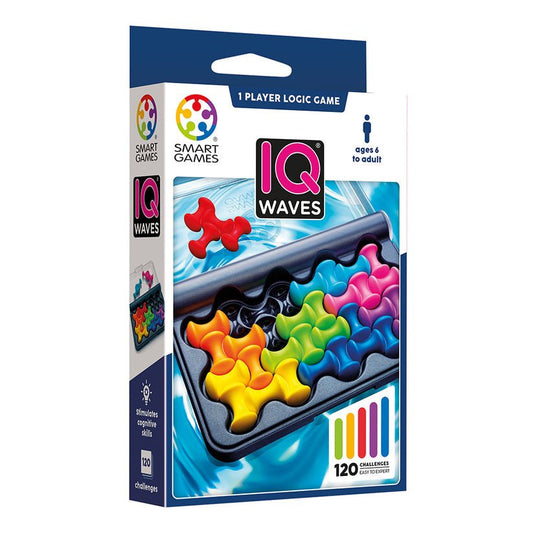 IQ Waves, joc de logica cu 120 de provocari, 6+ ani, editie internationala, Smart Games - Publisol.ro