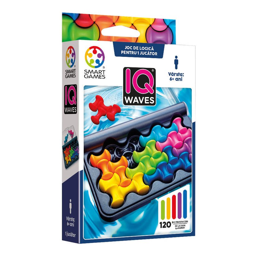 IQ Waves, joc de logica cu 120 de provocari, 6+ ani, editie lb. Romana, Smart Games - Publisol.ro