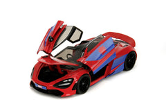 Jada Marvel set figurina Spider man si masinuta metalica Mclaren 720s scara 1 la 24 - Publisol.ro