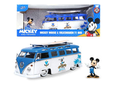 Jada masina din metal volkswagen t1 bus scara 1 la 24 si figurina mickey mouse, Simba - Publisol.ro