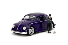 Jada wednesday set masinuta metalica volkswagen beetle 1:24 si figurina metalica wednesday 7cm, Simba - Publisol.ro