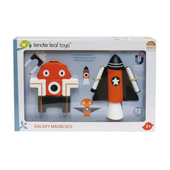 Joc de construit magnetic Galaxy, din lemn premium - Galaxy Magblocs - 12 piese - Tender Leaf Toys - Publisol.ro