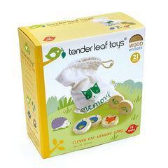 Joc de memorie al pisicii inteligente, din lemn premium - Clever Cat Memory - 21 piese - Tender Leaf Toys - Publisol.ro