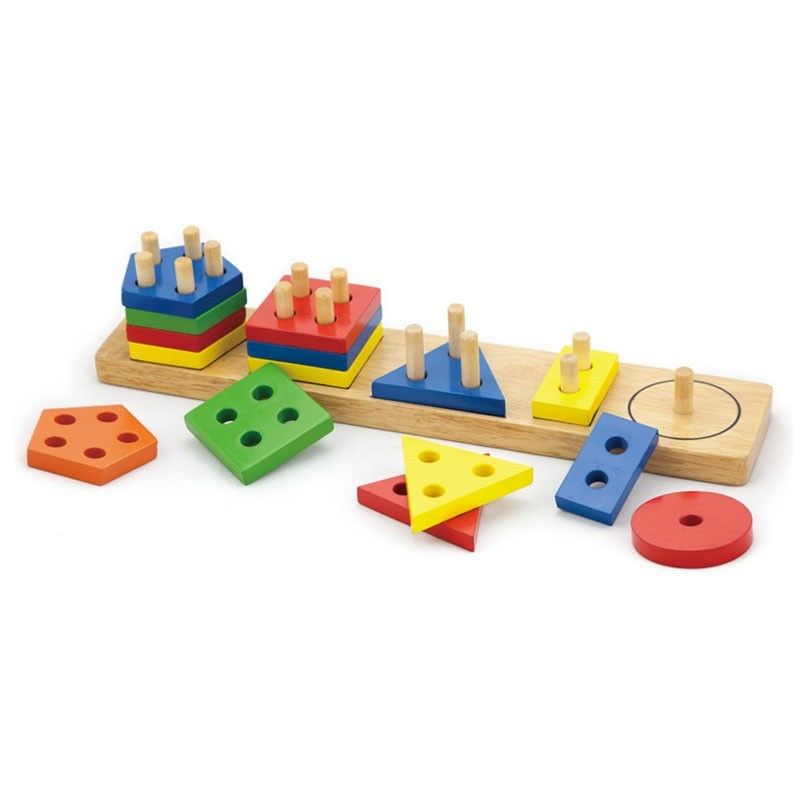 Joc de sortare educativ cu forme geometrice, Viga Toys - Publisol.ro