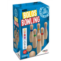 Joc din lemn bowling cu 6 popice, 2 bile, si un sac de transportat, Cayro, Cayro - Publisol.ro