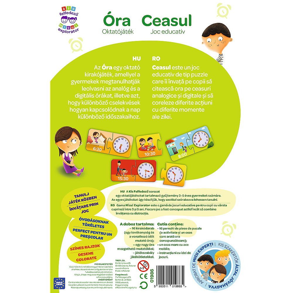 Joc educativ invata ceasul micului explorator, Trefl - Publisol.ro