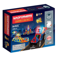 Joc magnetic de constructie Magformers Dynamic Flash Set - Lumini de Blit, 54 piese - Publisol.ro