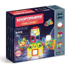Joc magnetic de constructie Magformers Neon Led Set - Lumini de Neon, 31 piese - Publisol.ro