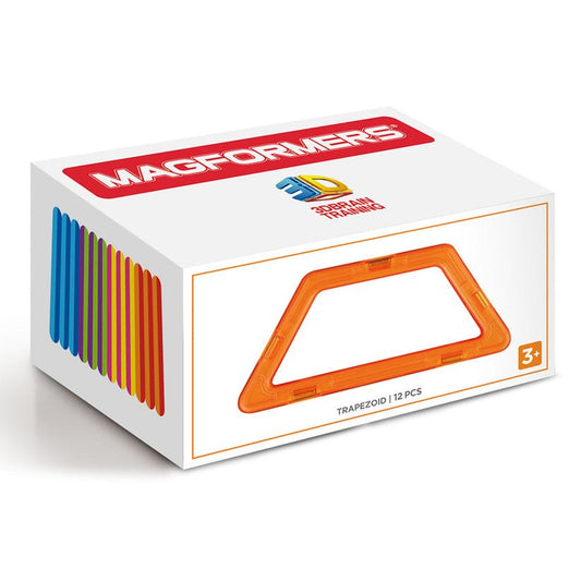 Joc magnetic de constructie Magformers Trapezoid Set - 12 piese in forma de trapez - Publisol.ro