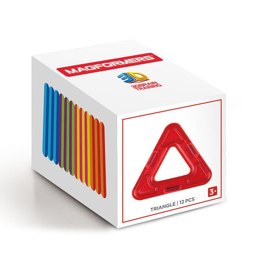 Joc magnetic de constructie Magformers Triagle Set - 12 piese in forma de triunghi - Publisol.ro