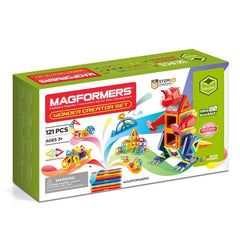 Joc magnetic de constructie Magformers Wonder Creator Set - Dinozauri si Creaturi Minunate, 121 piese - Publisol.ro