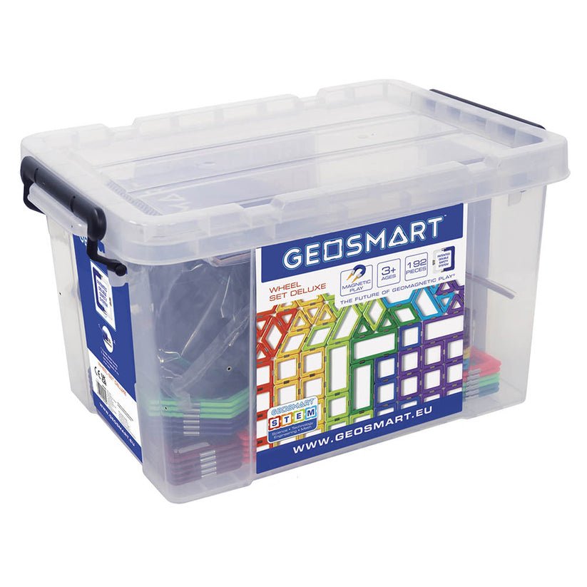 Joc magnetic Geo Smart, Educational Set with wheels, Setul educational cu roti, 192 piese, Smart Games - Publisol.ro