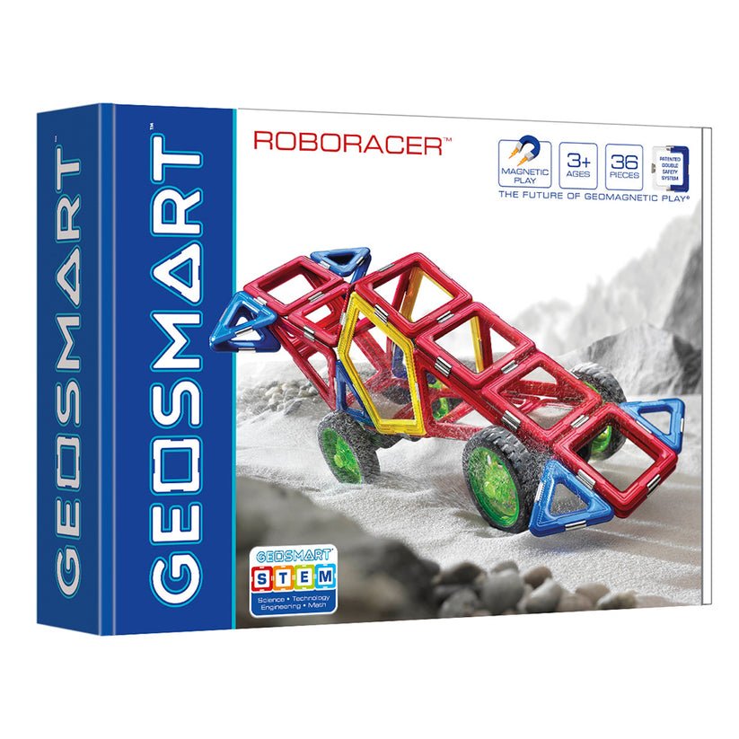 Joc magnetic Geo Smart, Roboracer, Masina de curse, 36 piese, Smart Games - Publisol.ro