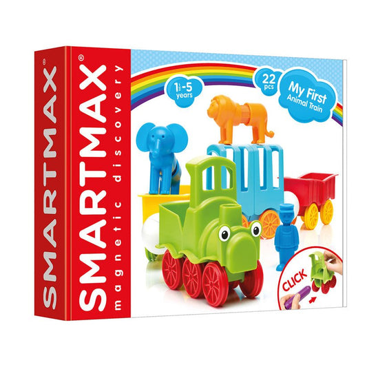 Joc magnetic Smart Max, My First Animal Train, Primul meu tren de animale, 22 piese, Smart Games - Publisol.ro