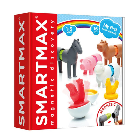 Joc magnetic Smart Max, My First Farm Animals, Primele mele animale de ferma, 16 piese, Smart Games - Publisol.ro