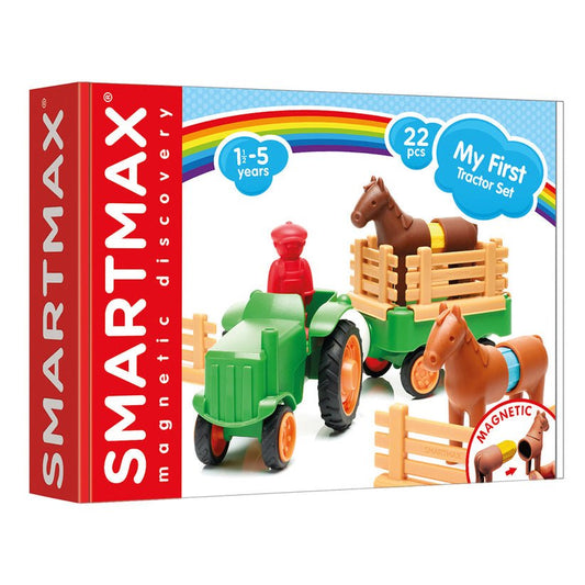 Joc magnetic Smart Max, My First Tractor, Primul meu tractor, 22 piese, Smart Games - Publisol.ro
