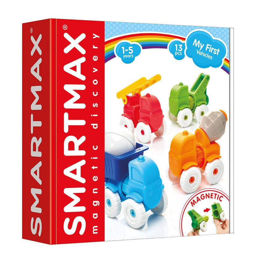 Joc magnetic Smart Max, My First Vehicles, Primele mele vehicule, 13 piese, Smart Games - Publisol.ro