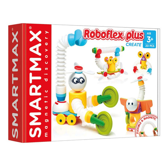 Joc magnetic Smart Max, Roboflex Plus, Roboti flexibili, 20 piese, Smart Games - Publisol.ro