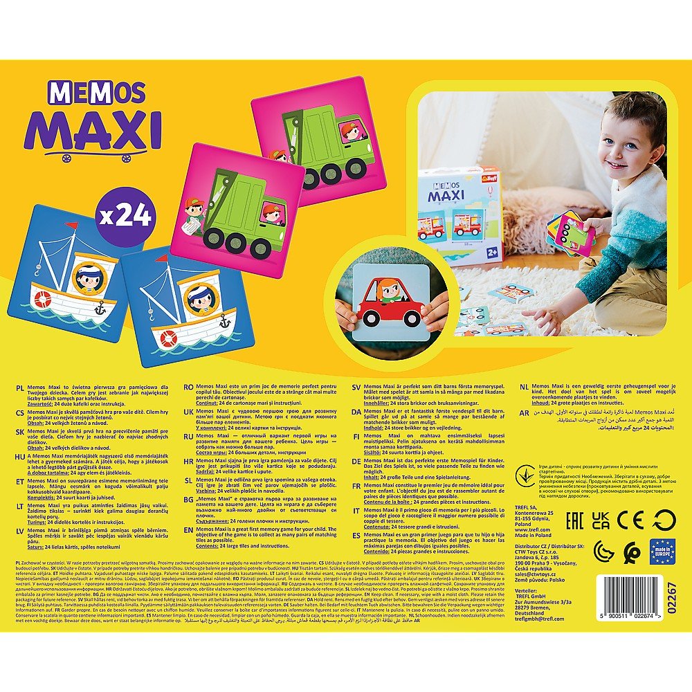 Joc memos maxi vehicule, Trefl - Publisol.ro