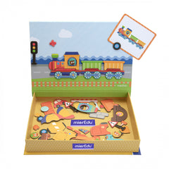 Joc puzzle magnetic de arta si asociere - Vehicule - mierEdu
