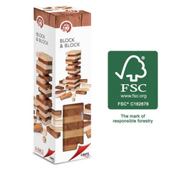Joc turnul de lemn natural, Block & Block Cayro, Cayro - Publisol.ro