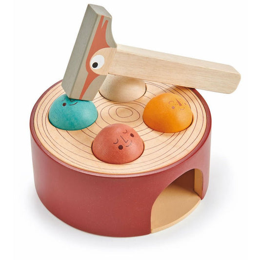 Jocul Ciocanitoarei, din lemn premium - Woodpecker Game - 6 piese - Tender Leaf Toys - Publisol.ro