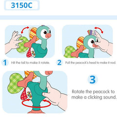 Jucarie bebe cu ventuza - paun, Jucarii Bebe - Publisol.ro