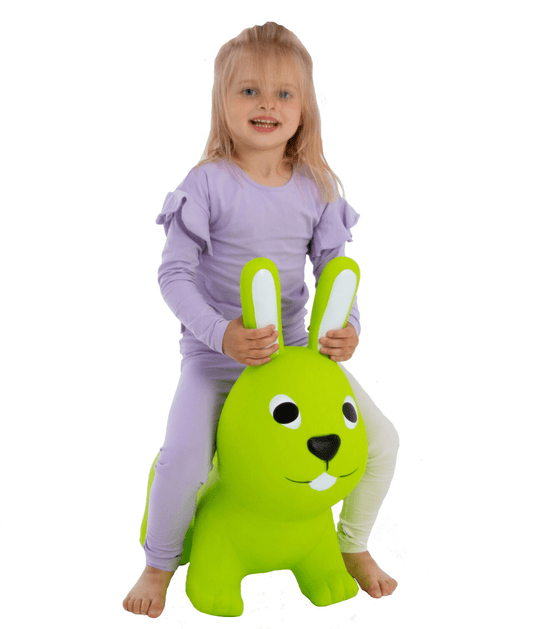 Jucarie saltareata gonflabila JUMPY - Iepuras verde - Gerardo Toys - Publisol.ro