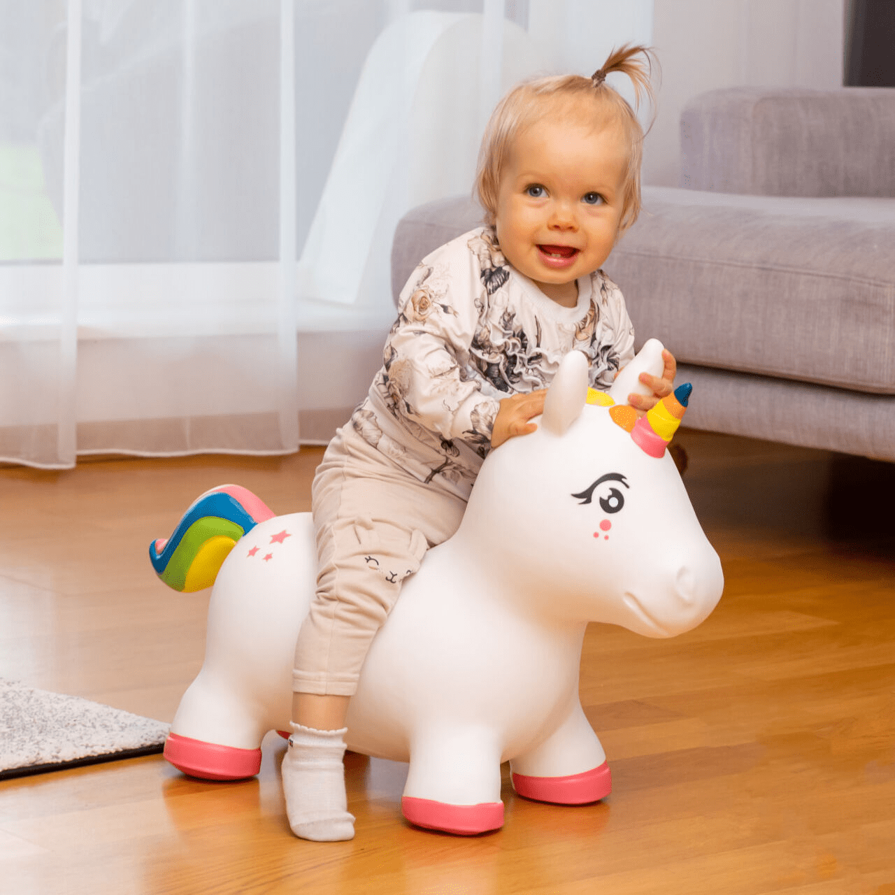 Jucarie saltareata gonflabila JUMPY - Unicorn - Gerardo Toys - Publisol.ro