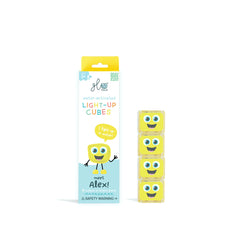 Jucarie senzoriala luminoasa Alex - Glo Cube, galben - Glo Pals