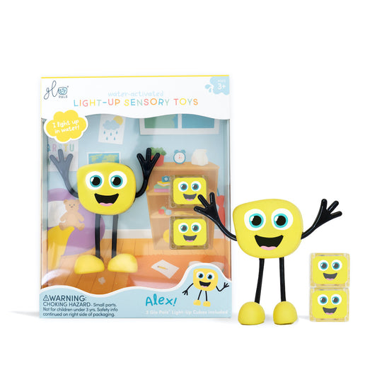 Jucarie senzoriala luminoasa Alex - Glo Pal, galben - Glo Pals