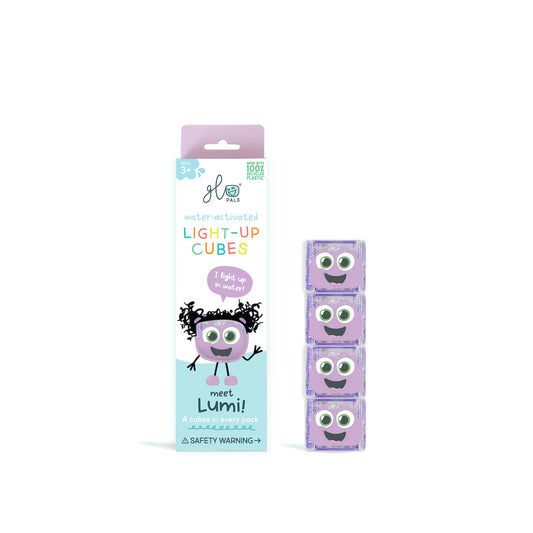 Jucarie senzoriala luminoasa Lumi - Glo Cube, mov - Glo Pals