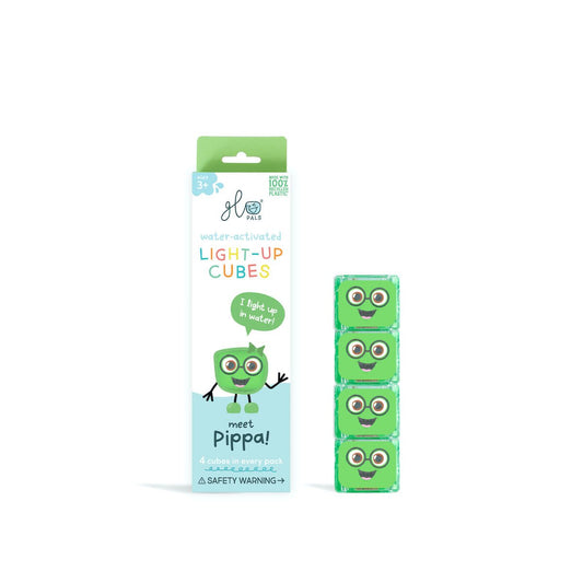 Jucarie senzoriala luminoasa Pippa - Glo Cube, verde - Glo Pals - Publisol.ro