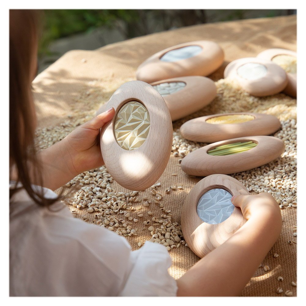 Jumbo Sensory River Stones, set senzorial din lemn, Guidecraft - Publisol.ro