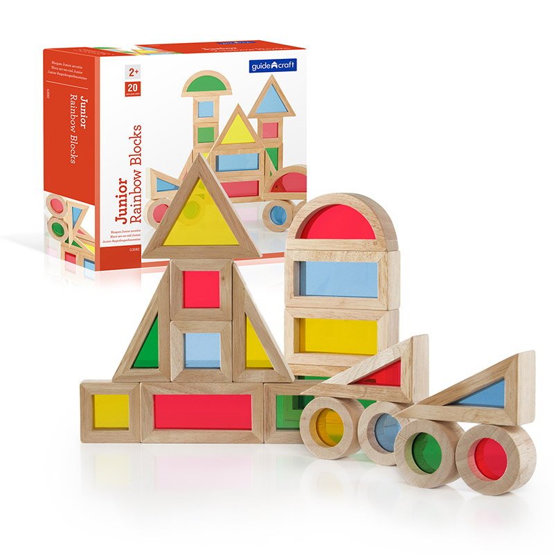 Junior Rainbow Blocks set 20 piese, Guidecraft - Publisol.ro