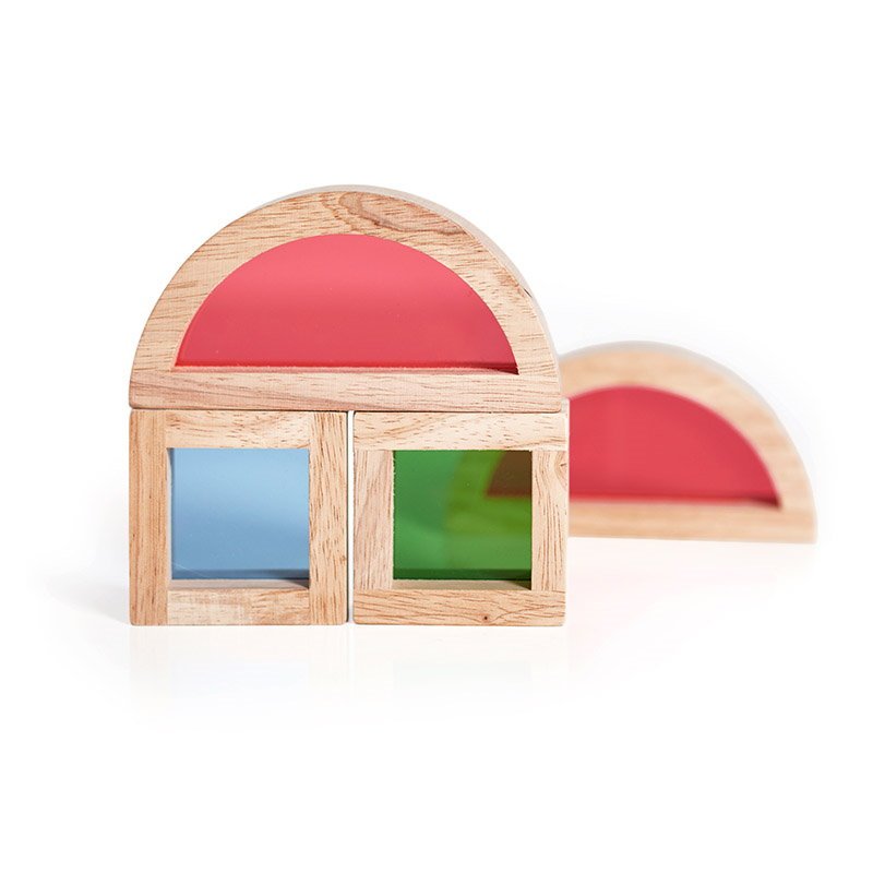 Junior Rainbow Blocks set 20 piese, Guidecraft - Publisol.ro